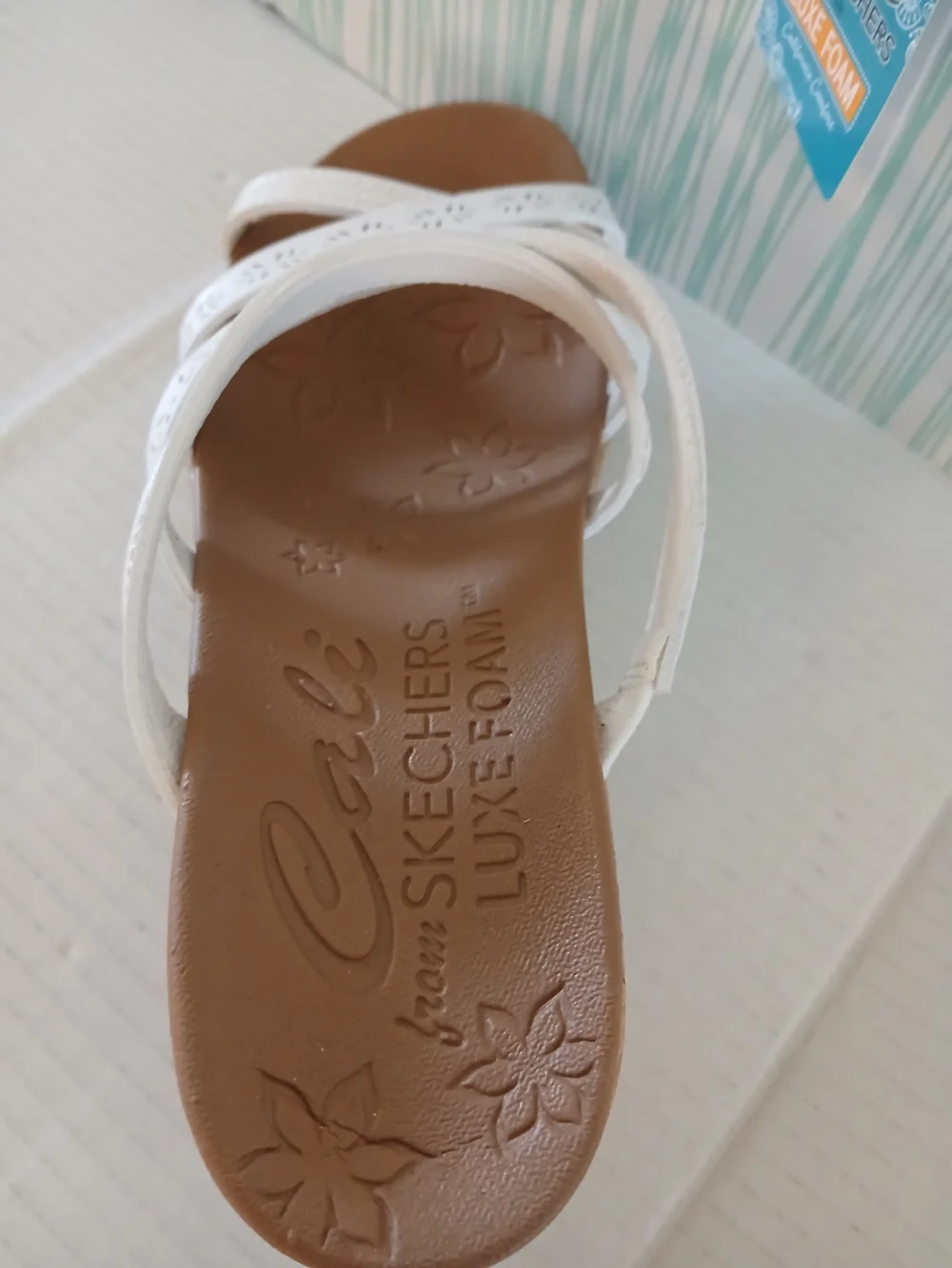 Cali From Skechers Women’s White Cork Wedge Sandals Size 9 $30